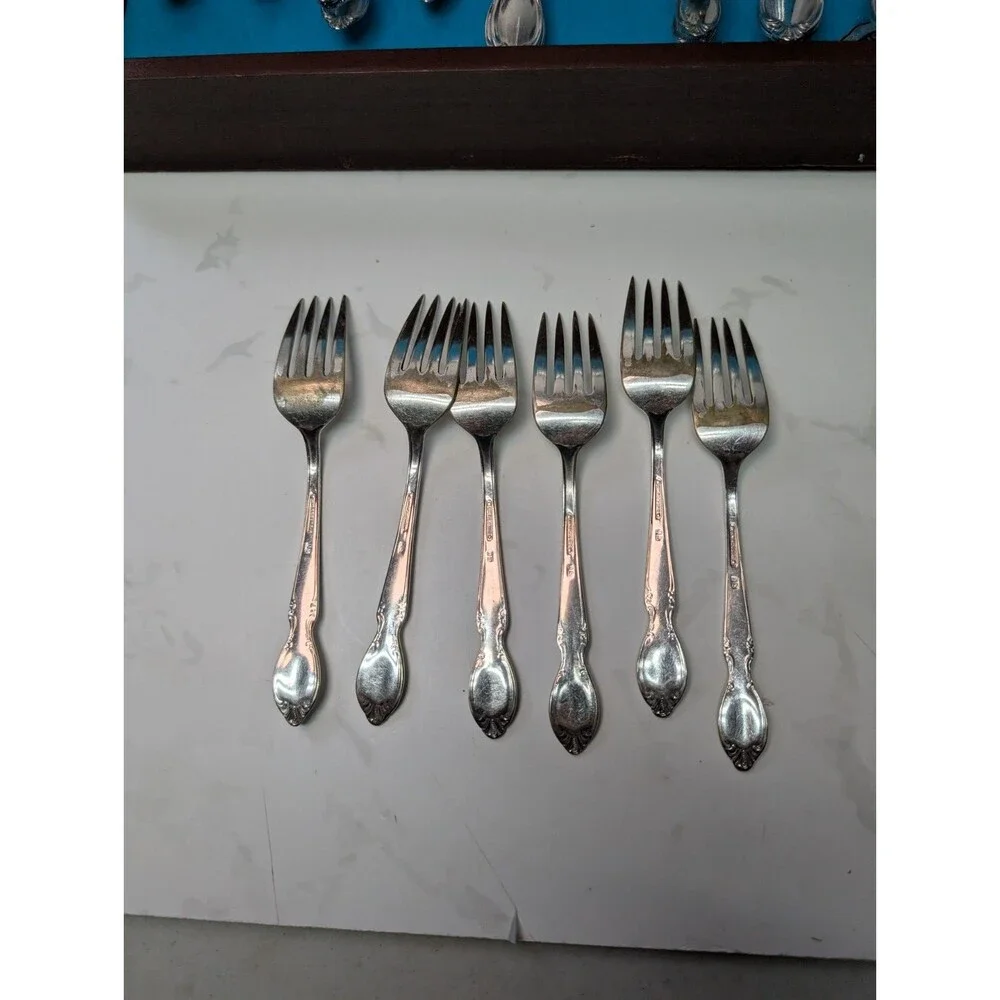 WM Rogers Precious Mirror Silverplate Flatware Set 41 Pc with Chest